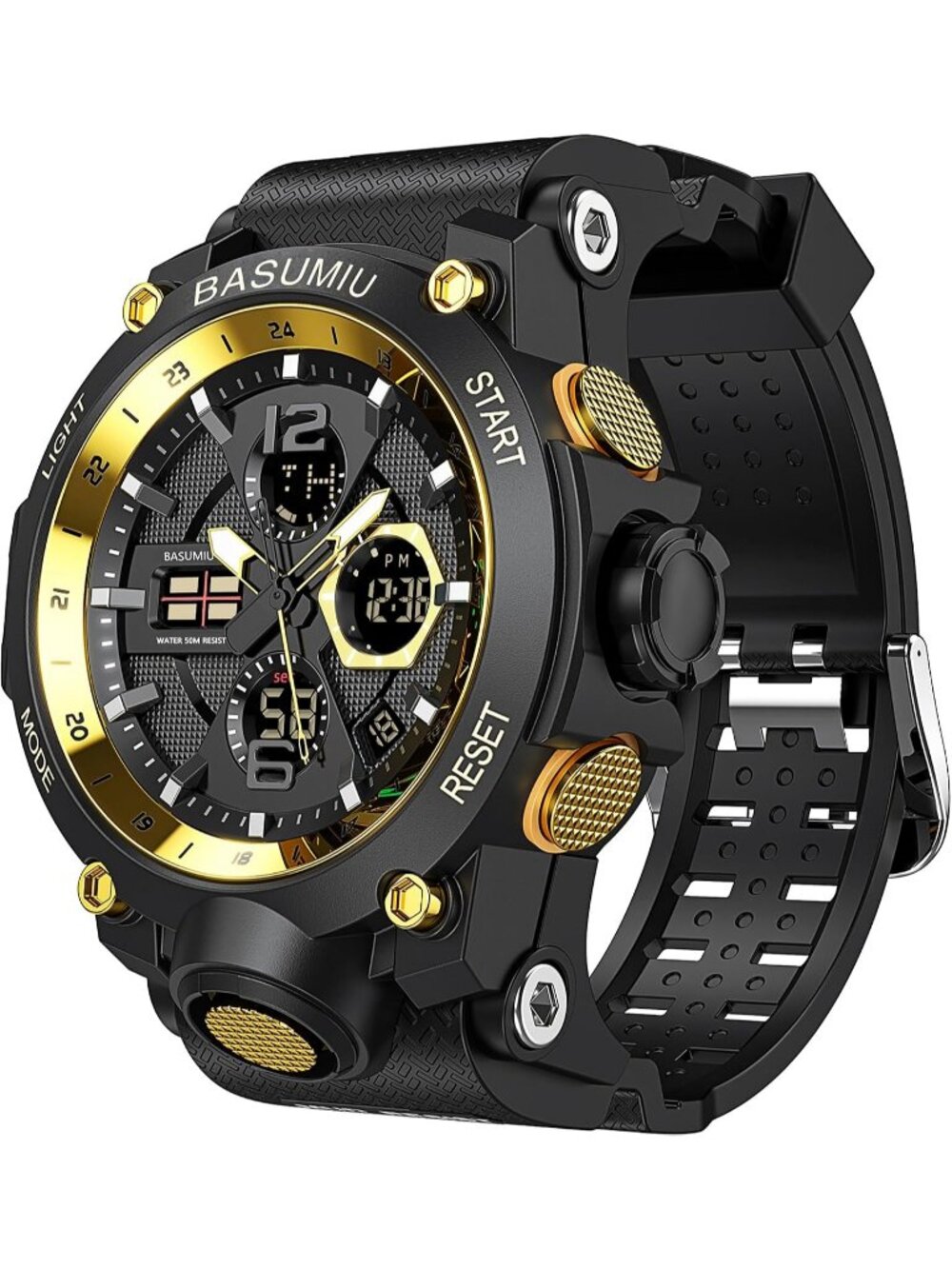 Men's Gold Military Dive Tactical Digital Waterproof Luxury Stylish Wrist Watch